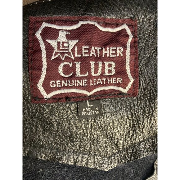 Leather Club Chaps Mens Large L Black Motorcycle Adjustable Belt Zip Side Snap - Picture 12 of 16
